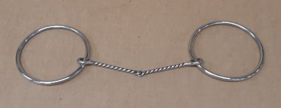 Twisted wire ring snaffle bit