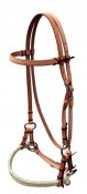 Strong leather sidepull with double rope