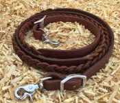 Braided leather closed reins
