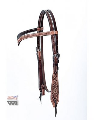 BASKET TOOLED HEADSTALL W./DOTS