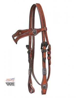 HORSEMAN´S TACK COWBOY HEADSTALL w./ RAWHIDE