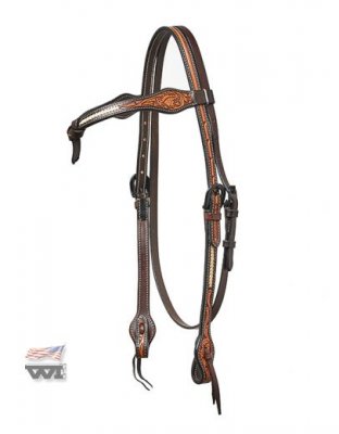 Horsemans Tack Headstall oak and acorn tooling