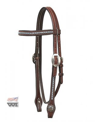 Horsemans Tack Headstall with stitching