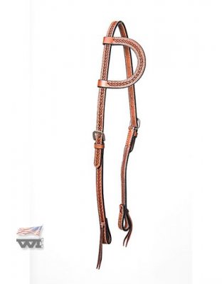 One Ear tooled headstall