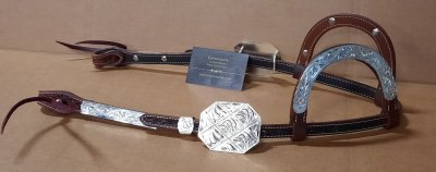Double ear headstall SILVER