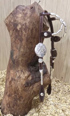 Double ear headstall SILVER